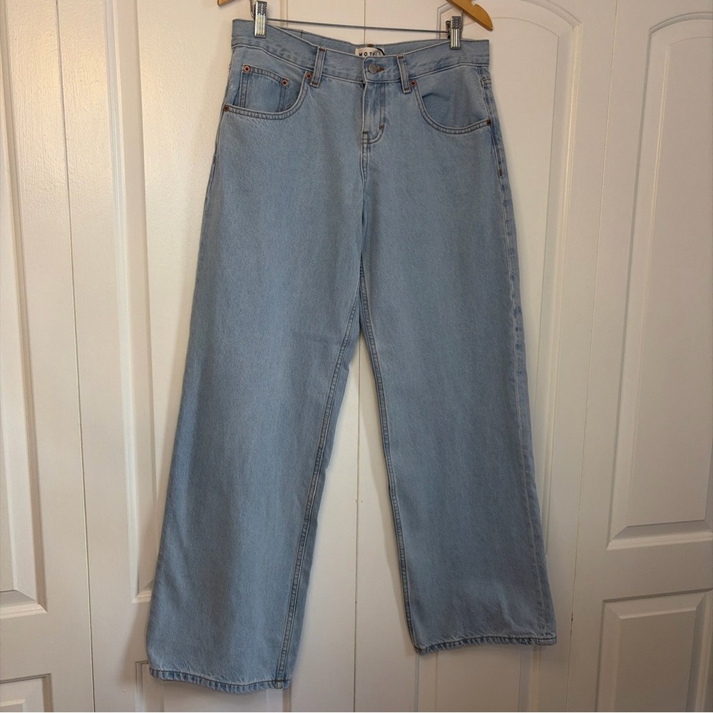 Motel Jeans Women Low Rise Parallel Jeans W30 L34 NWT Light Wash Blue NWTY2K
